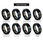 font options for inside engraving on gunmetal & blue hydrogen tank rings