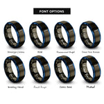 font options for inside engraving on gunmetal & blue hydrometer rings
