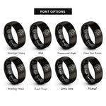 font options for inside engraving on black hyena rings