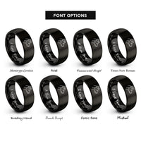 font options for inside engraving on black hyena rings