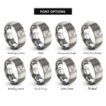 font options for inside engraving on grey hyena rings