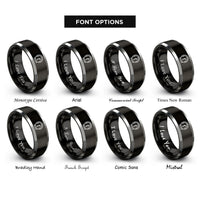 font options for inside engraving on black & grey hygrometer rings