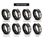 font options for inside engraving on black & gray hygrometer rings