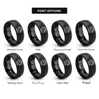font options for inside engraving on black hygrometer rings