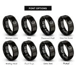 font options for inside engraving on black hygrometer rings