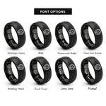 font options for inside engraving on black hygrometer rings