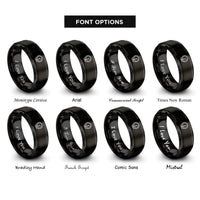 font options for inside engraving on black hygrometer rings