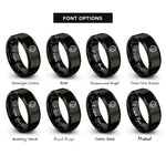 font options for inside engraving on black hygrometer rings