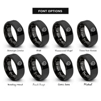 font options for inside engraving on black hygrometer rings