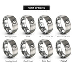 font options for inside engraving on gray hygrometer rings