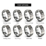 font options for inside engraving on silver hygrometer rings