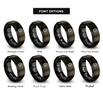 font options for inside engraving on gunmetal & black hygrometer rings