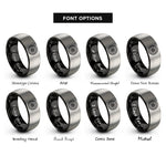 font options for inside engraving on black & grey hypotrochoid rosette rings