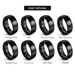 font options for inside engraving on black hypotrochoid rosette rings