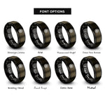 font options for inside engraving on gunmetal & black hypotrochoid rosette rings