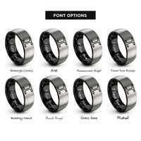 font options for inside engraving on black & grey i beam rings
