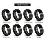 font options for inside engraving on black i beam rings