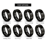 font options for inside engraving on black i beam rings