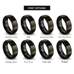font options for inside engraving on gunmetal & black i beam rings
