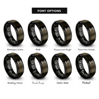 font options for inside engraving on gunmetal & black i beam rings