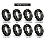 font options for inside engraving on black & grey i beam rivets rings