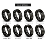 font options for inside engraving on black i beam rivets rings