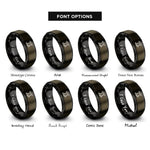 font options for inside engraving on gunmetal & black i beam rivets rings