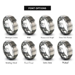 font options for inside engraving on grey i imaginary unit rings