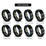 font options for inside engraving on gunmetal & blue i imaginary unit rings