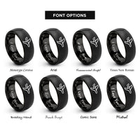 font options for inside engraving on black iberia rings