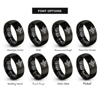 font options for inside engraving on black iberia rings