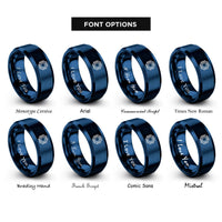font options for inside engraving on blue ic chip rings