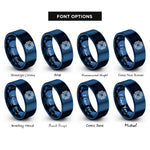 font options for inside engraving on blue ic chip rings