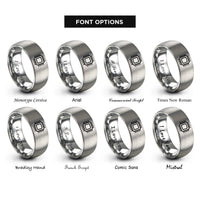 font options for inside engraving on gray ic chip rings