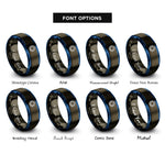 font options for inside engraving on gunmetal & blue ic chip rings