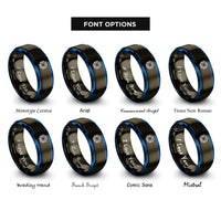 font options for inside engraving on gunmetal & blue ic chip rings