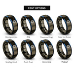 font options for inside engraving on gunmetal & blue ic chip rings