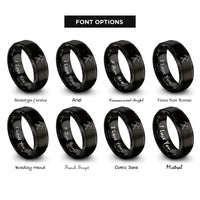 font options for inside engraving on black ice axe rings