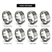 font options for inside engraving on silver ice axe rings