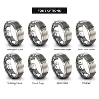 font options for inside engraving on gray ice axe rings
