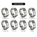 font options for inside engraving on grey ice axe rings