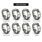 font options for inside engraving on gray ice axe rings