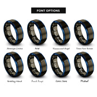 font options for inside engraving on gunmetal & blue ice axe rings