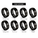 font options for inside engraving on black ice axes rings