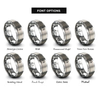 font options for inside engraving on grey ice bucket rings