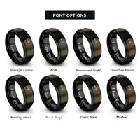 font options for inside engraving on gunmetal & black ice bucket rings