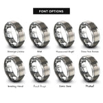 font options for inside engraving on silver ice climber rings