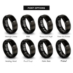 font options for inside engraving on black ice cream cone rings