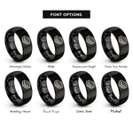 font options for inside engraving on black ice cream sandwich rings