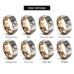 font options for inside engraving on rose gold & gray ice cream sandwich rings
